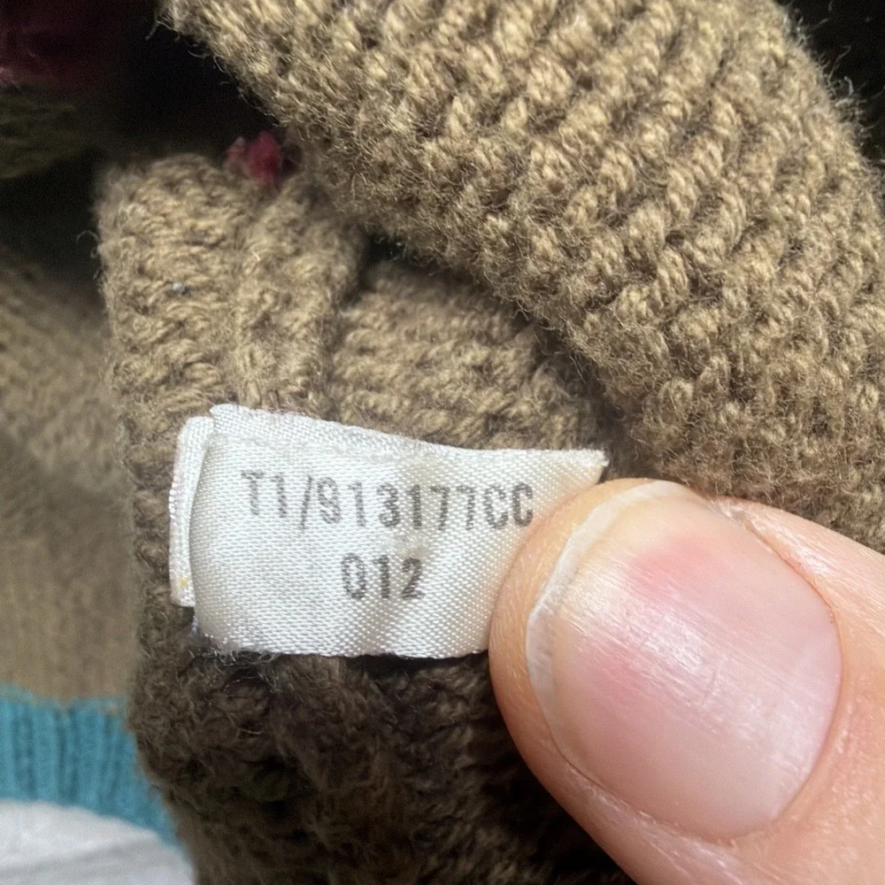 Vintage Abstract Nature Sweater Colorblock Art Knit Made in Hong‎ Kong Large - Picture 7 of 9